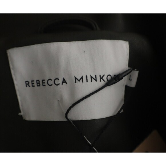Rebecca Minkoff Women Size L Green Faux Leather Asymmetrical Moto NEW Jacket - Picture 15 of 16
